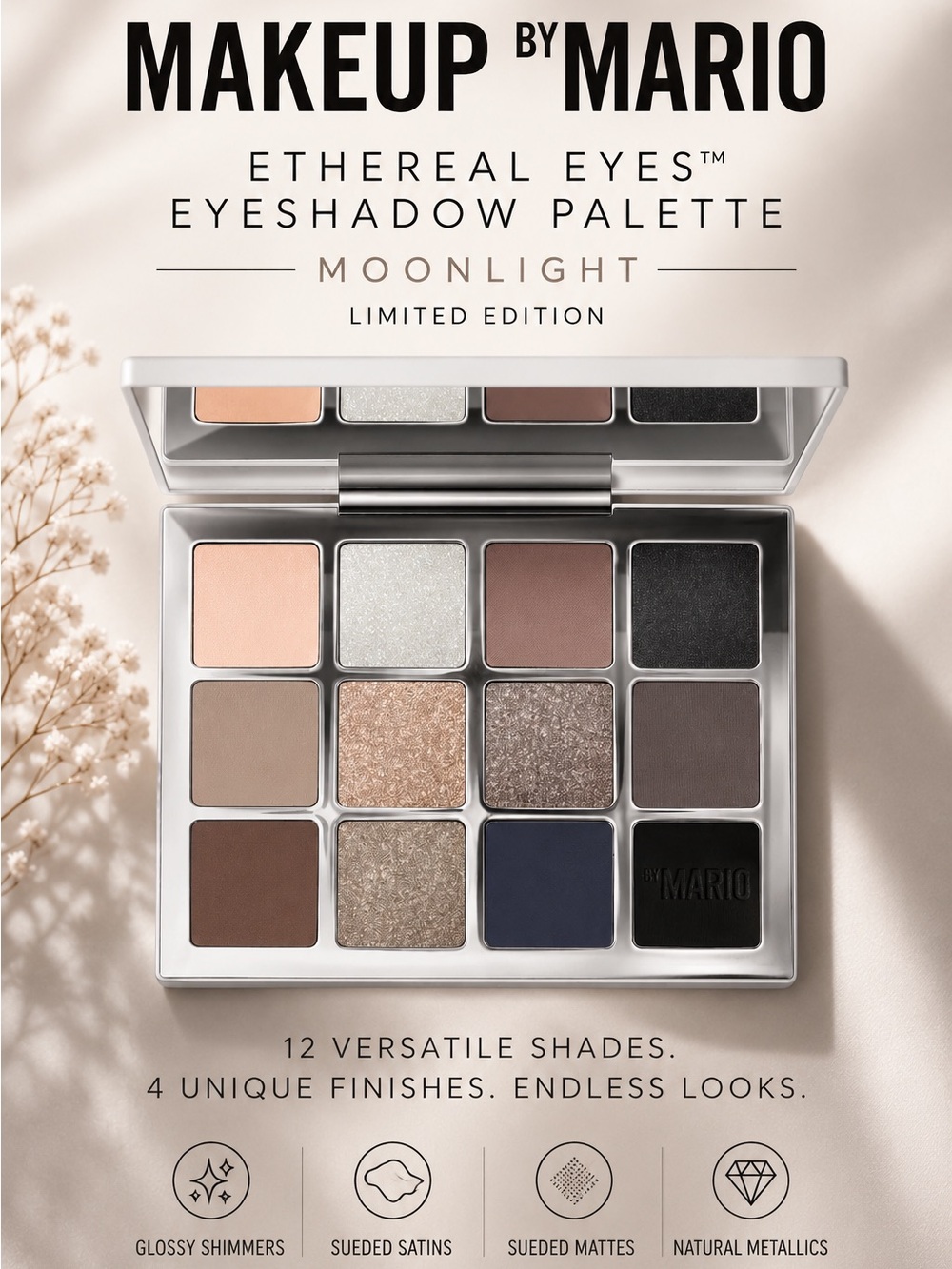 Makeup by Mario Ethereal Eyes Moonlight Palette NIB Limited Edition 12 Shades